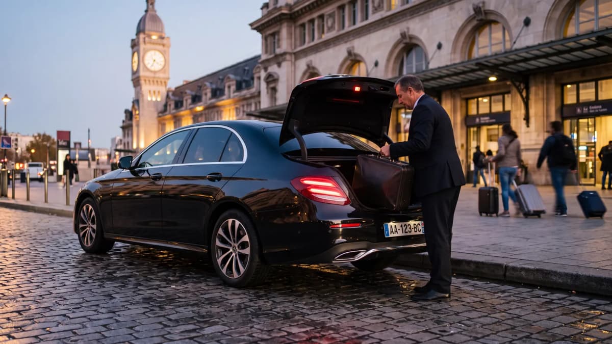 Private chauffeur service for Paris train station transfers Gare du Nord Eurostar